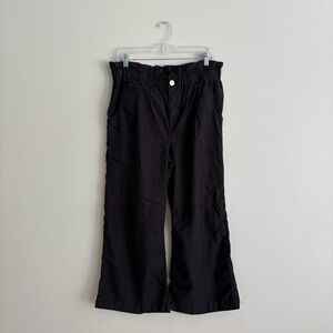 Hudson Cropped Paper Bag Charcoal Wideleg Trousers